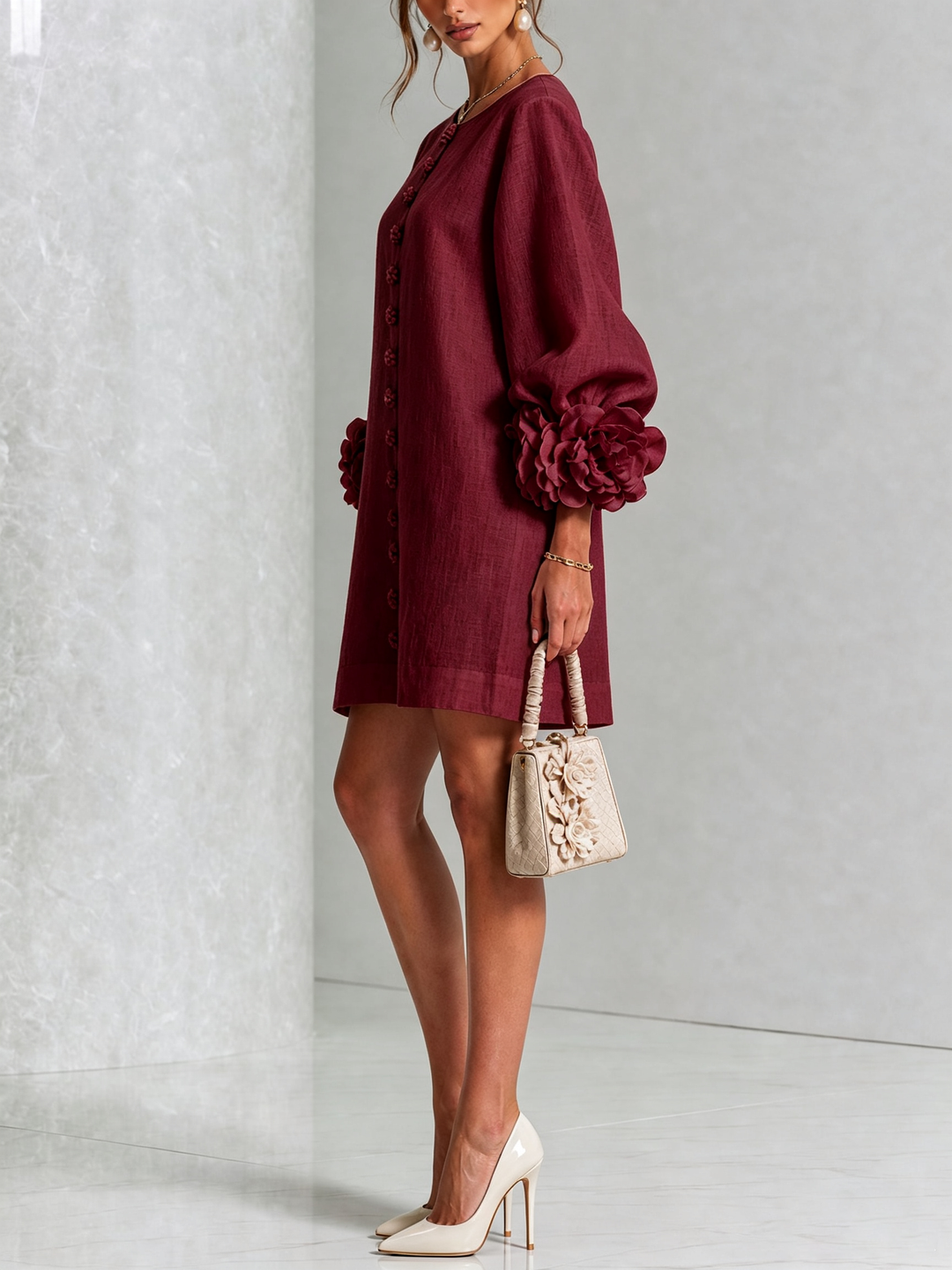 Élodie | Vestido de botones con estampado de flores