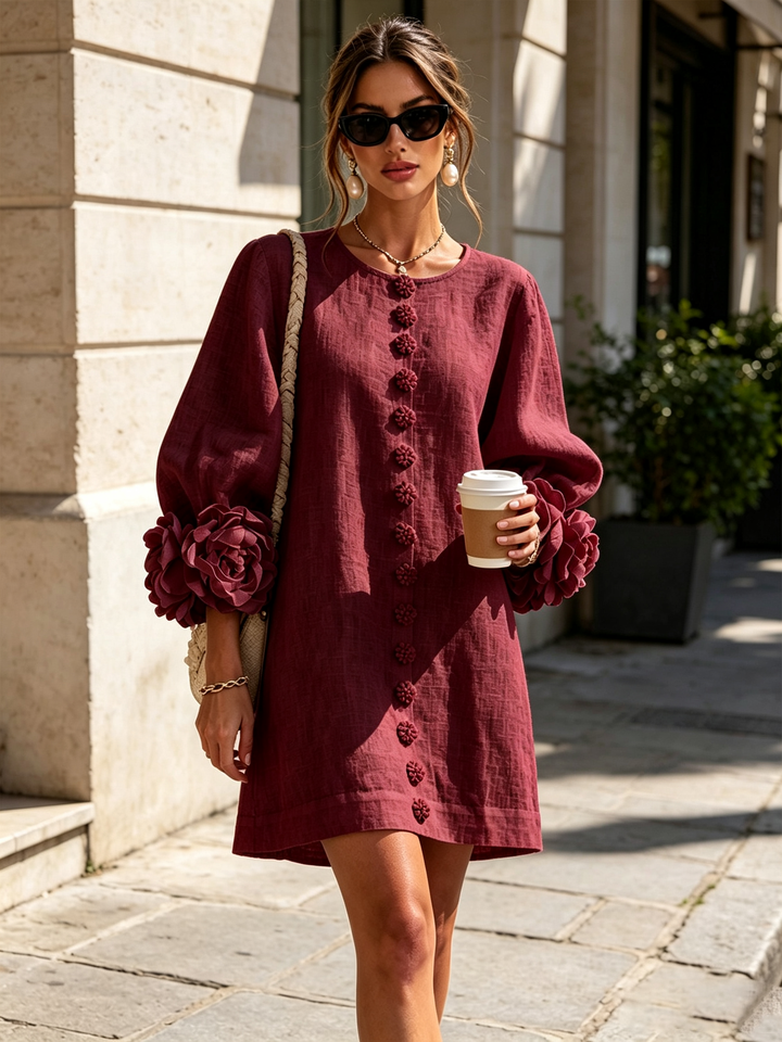 Élodie | Vestido de botones con estampado de flores
