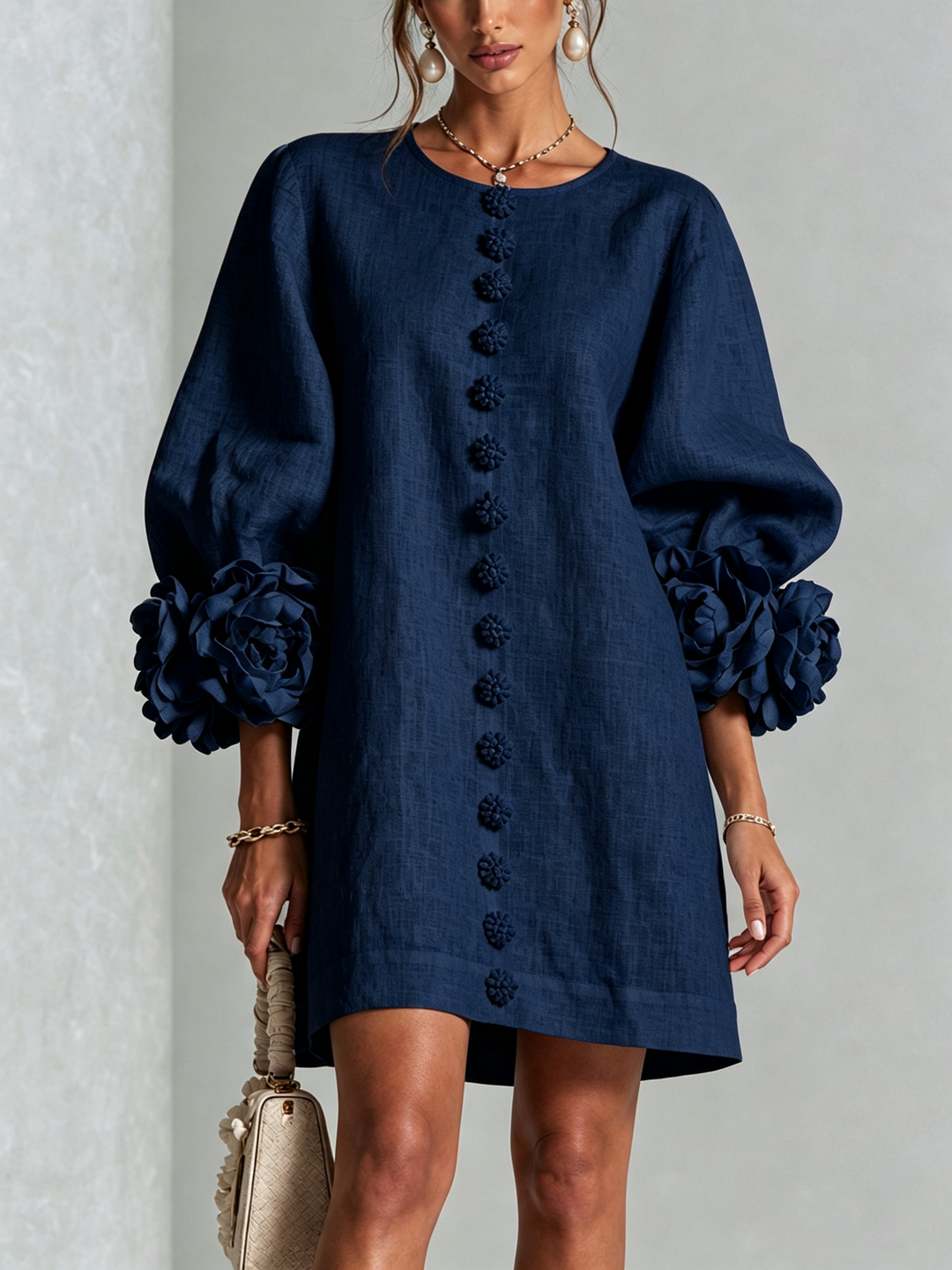 Lola | Vestido mini con estampado floral y cierre de botones
