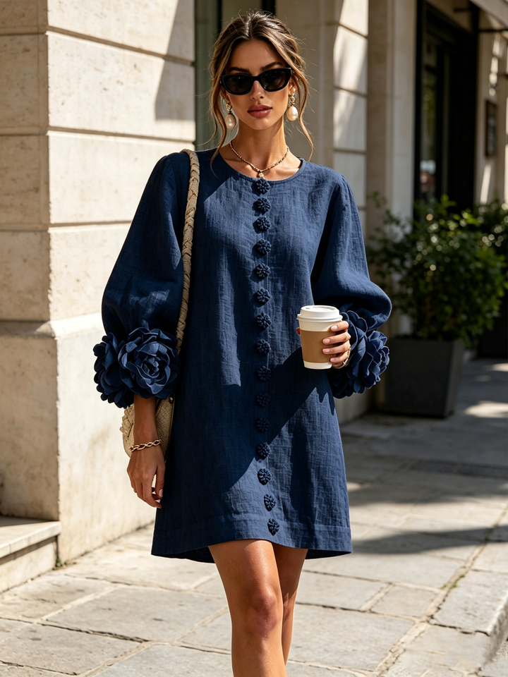 Élodie | Vestido de botones con estampado de flores