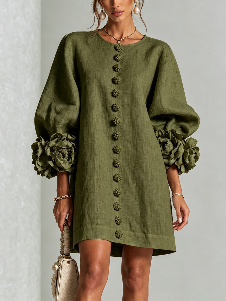 Élodie | Vestido de botones con estampado de flores