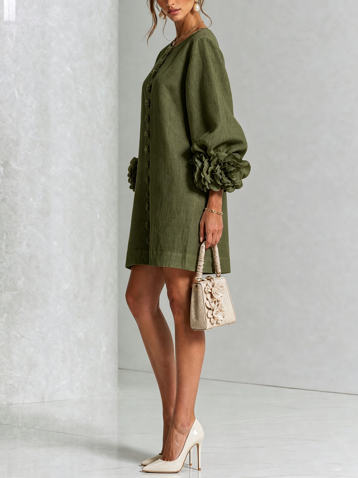 Élodie | Vestido de botones con estampado de flores