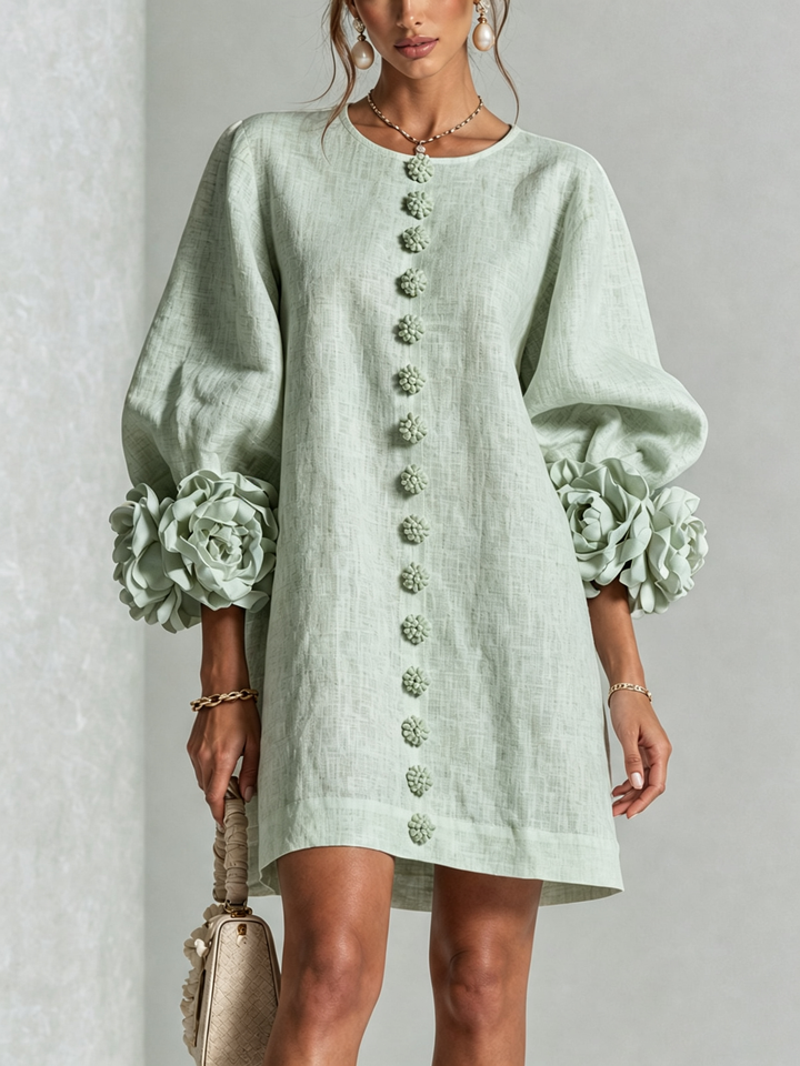 Élodie | Vestido de botones con estampado de flores