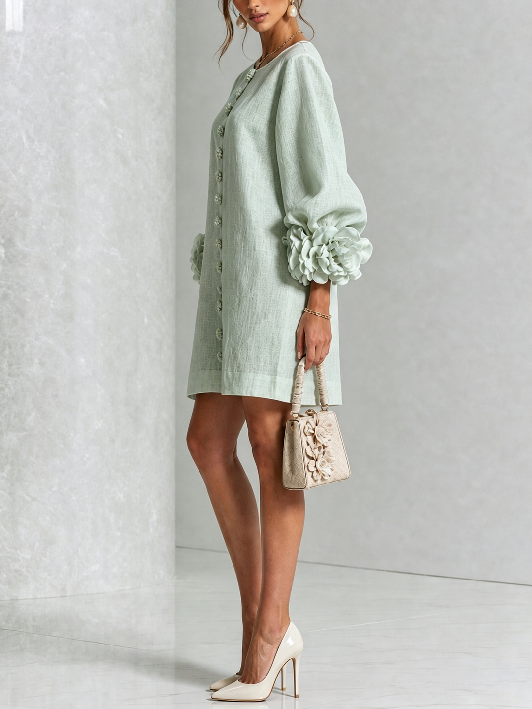 Élodie | Vestido de botones con estampado de flores