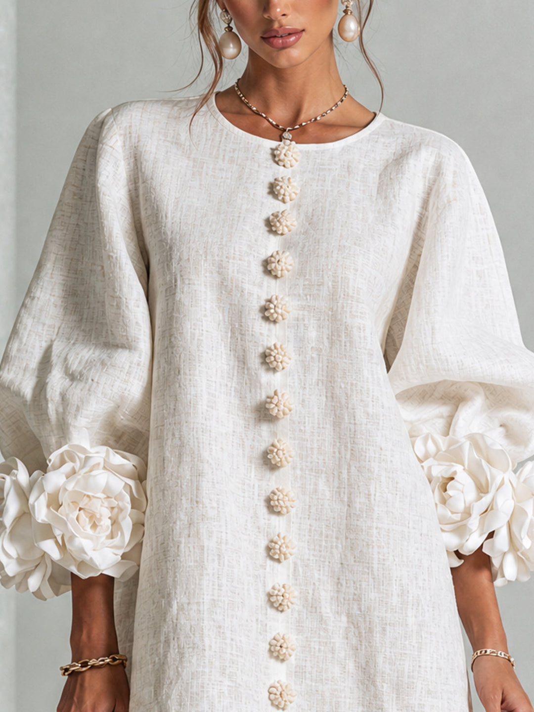 Élodie | Vestido de botones con estampado de flores