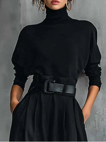 Lisa™ | Conjunto de 2 piezas negro con cinturón