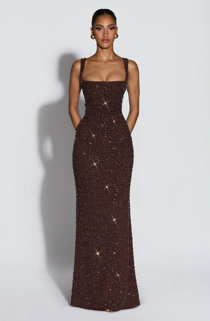 ROSALIND | Vestido Maxi con Escote Cuadrado
