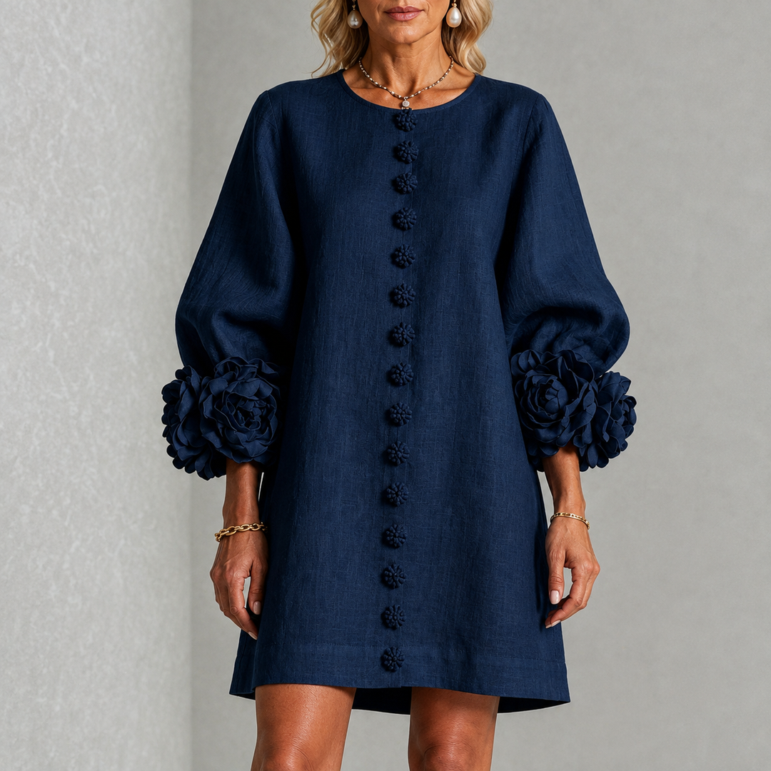 Lola | Vestido mini con estampado floral y cierre de botones