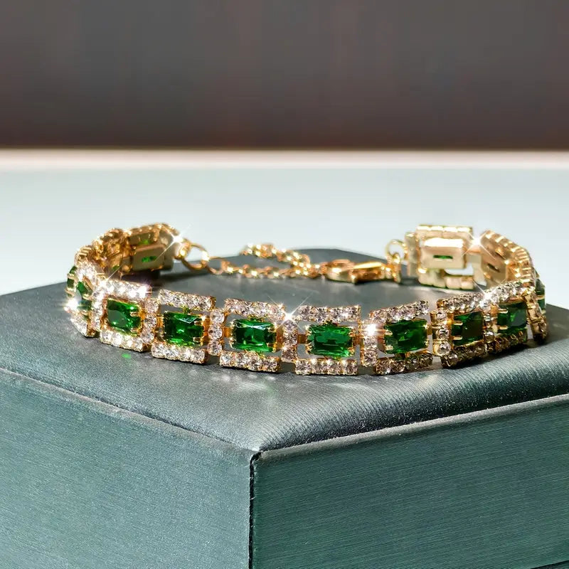Pulsera de Oro con Esmeralda Verde