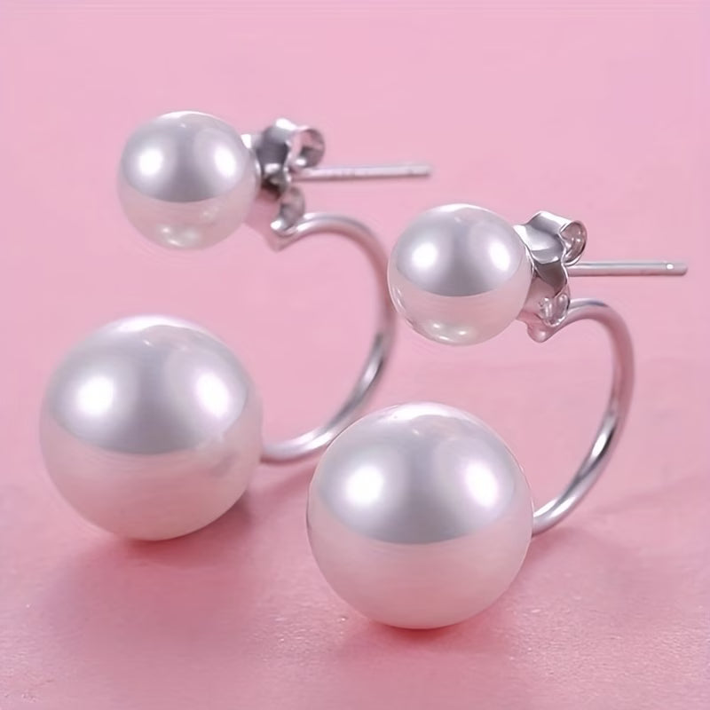 Pendientes de perlas dobles