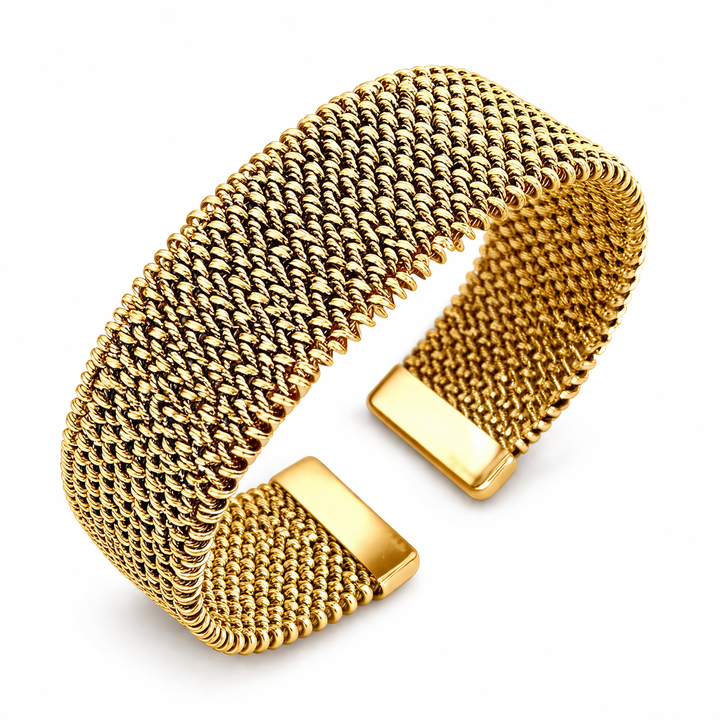 Pulsera de malla dorada vintage