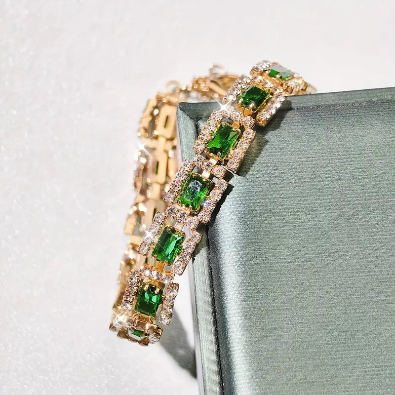 Pulsera de Oro con Esmeralda Verde