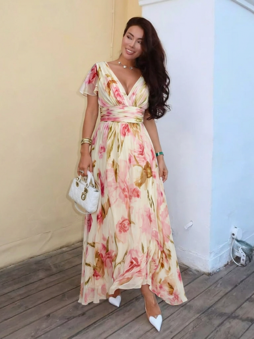 Elara | Vestido de manga corta y escote en V