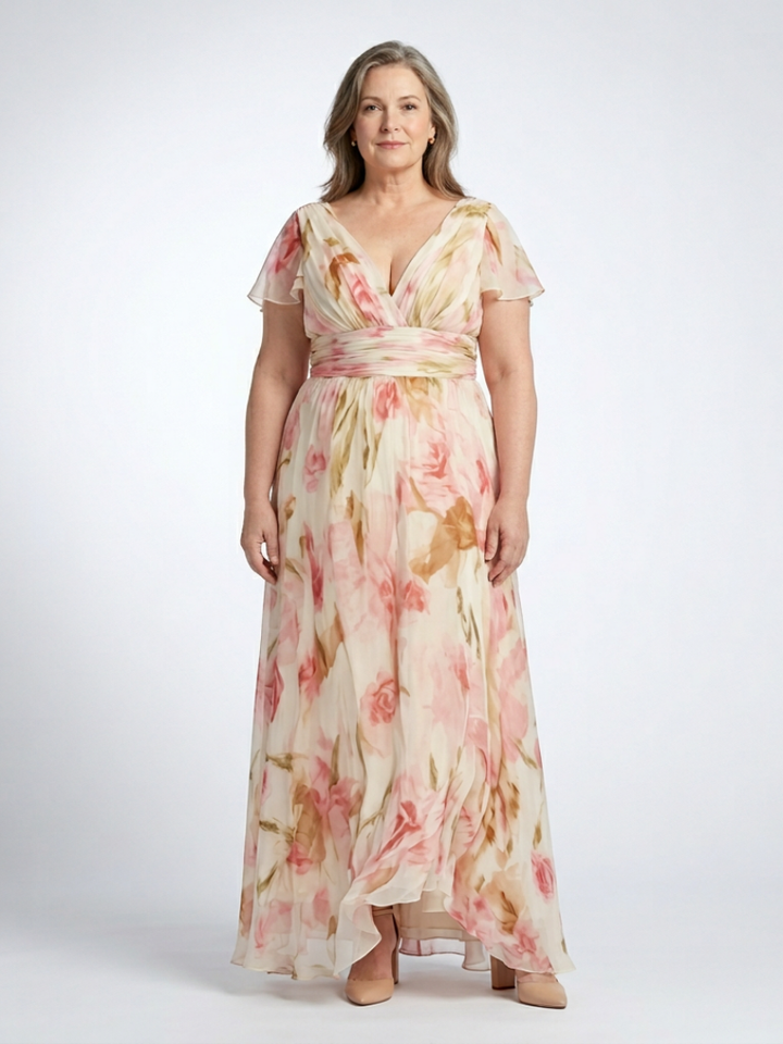 Elara | Vestido de manga corta y escote en V