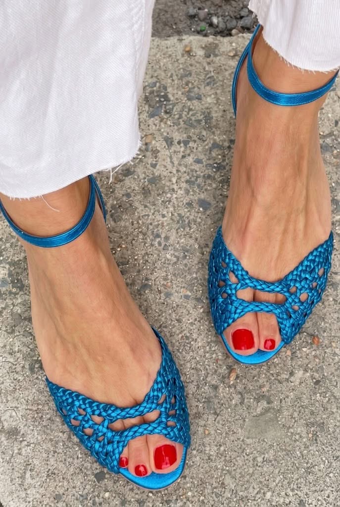 Sandalias trenzadas Isadora en oro
