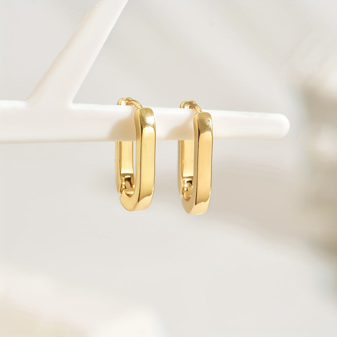 Pendientes de aro elegantes de forma geométrica