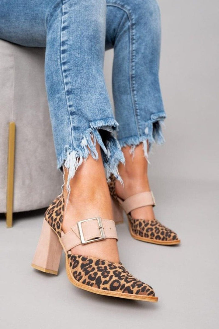 Ilana™ | Tacones de cuña con estampado de leopardo audaz