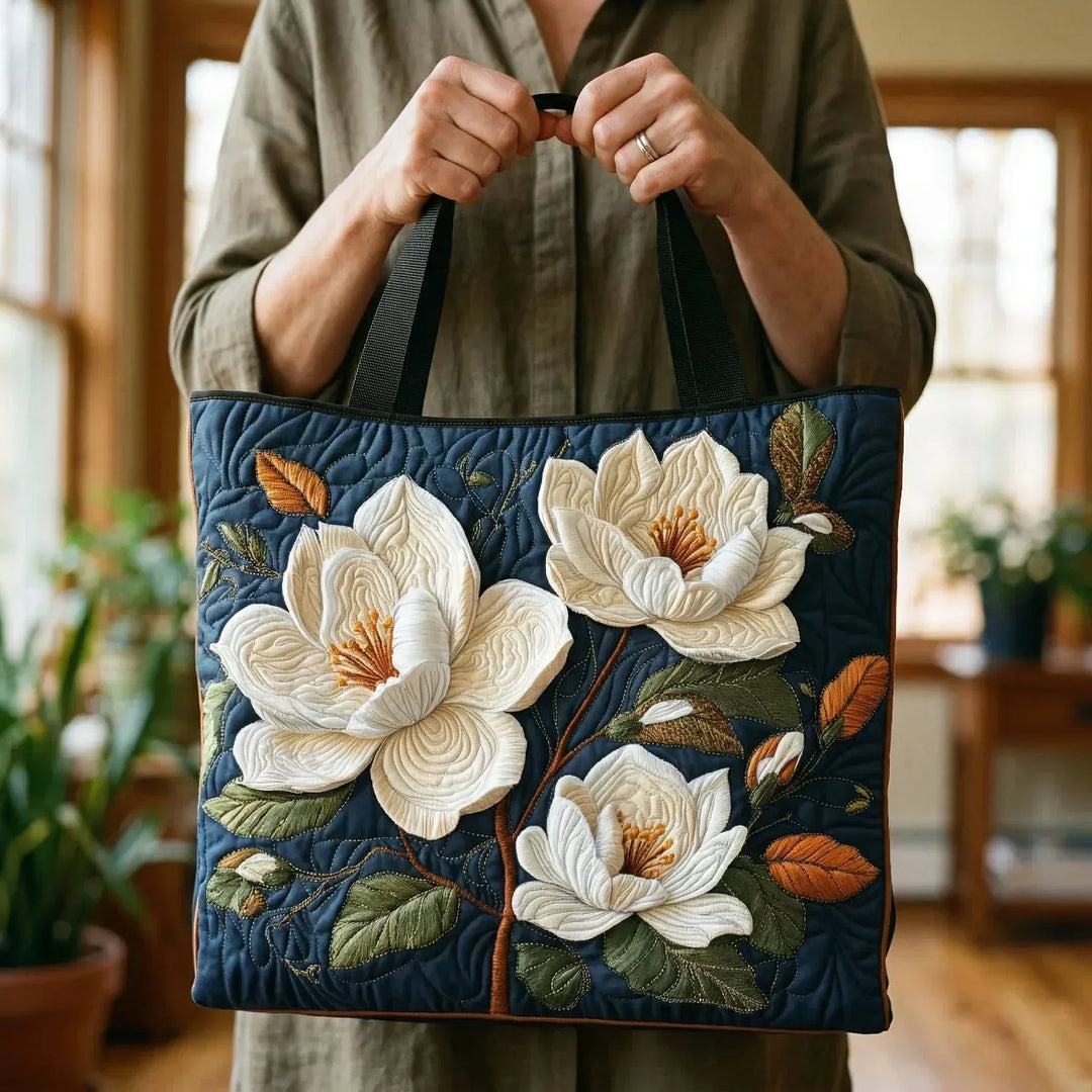 Bolsa de tela acolchada hecha a mano - Magnolia Delicata