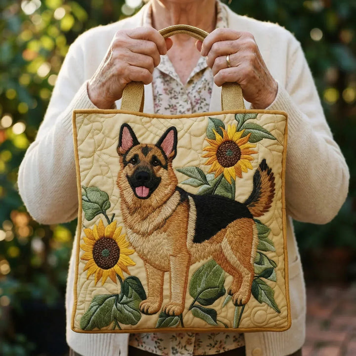 Bolsa artesanal - Pastor Alemán Floral