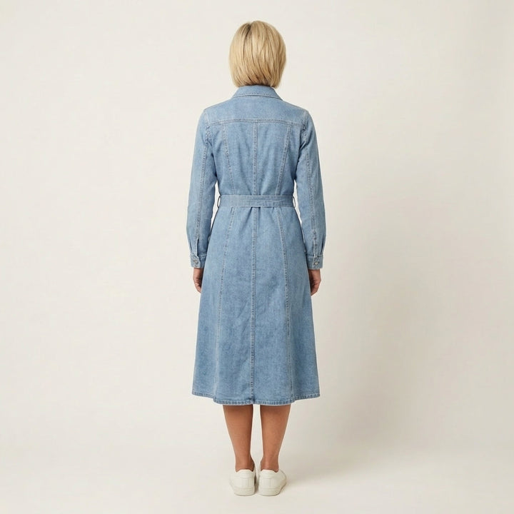 Maribell | Vestido Maxí de Denim con Mangas Largas