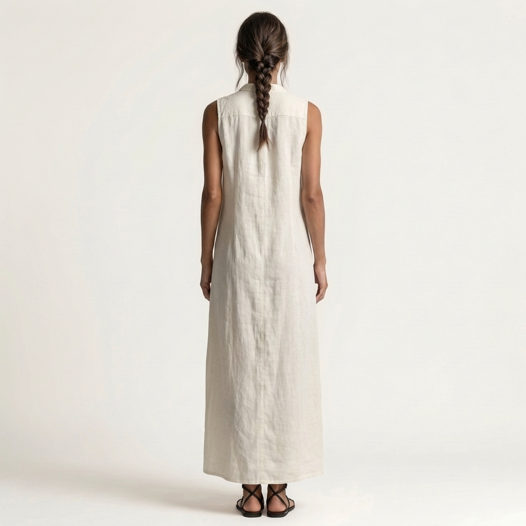 Mirabell | Vestido Maxi Sin Mangas con Botones en la Parte Delantera