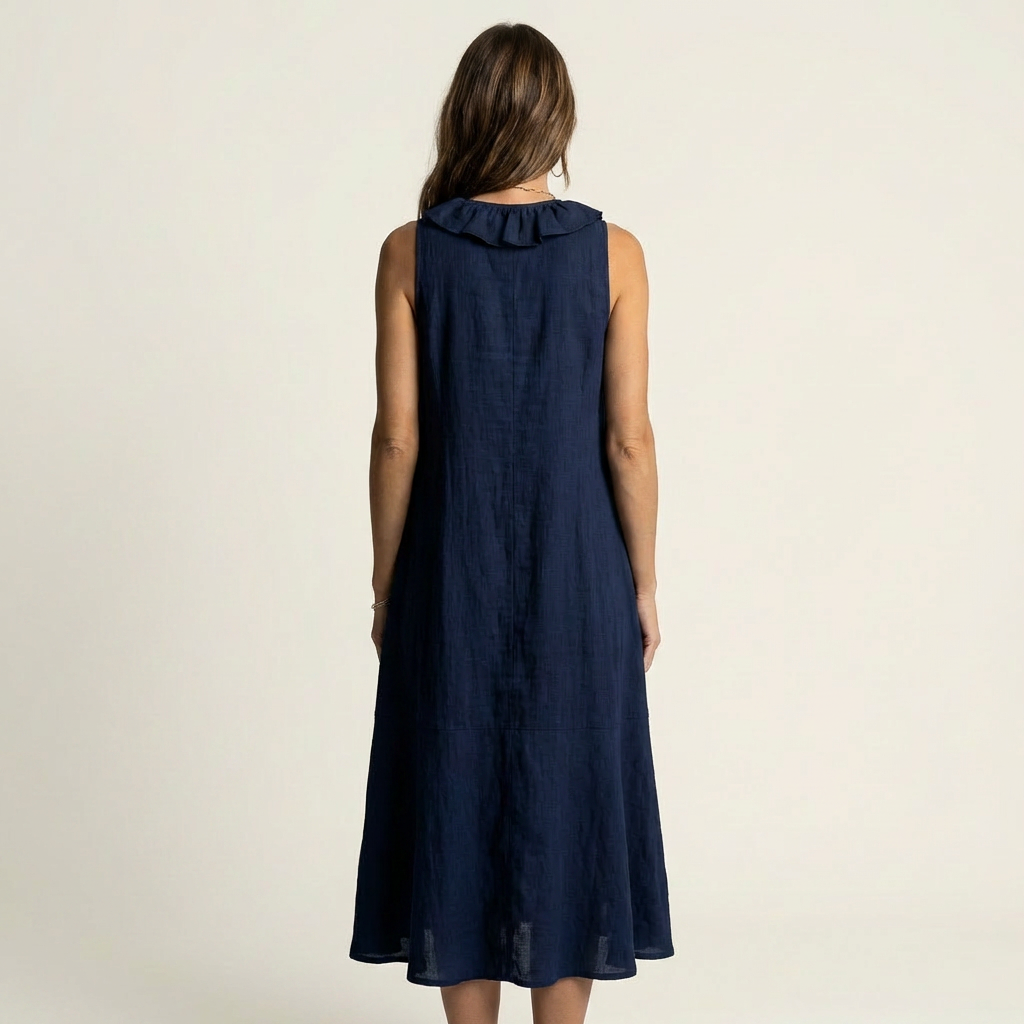 Vicky | Vestido Maxi Sin Mangas con Escote en V y Volante