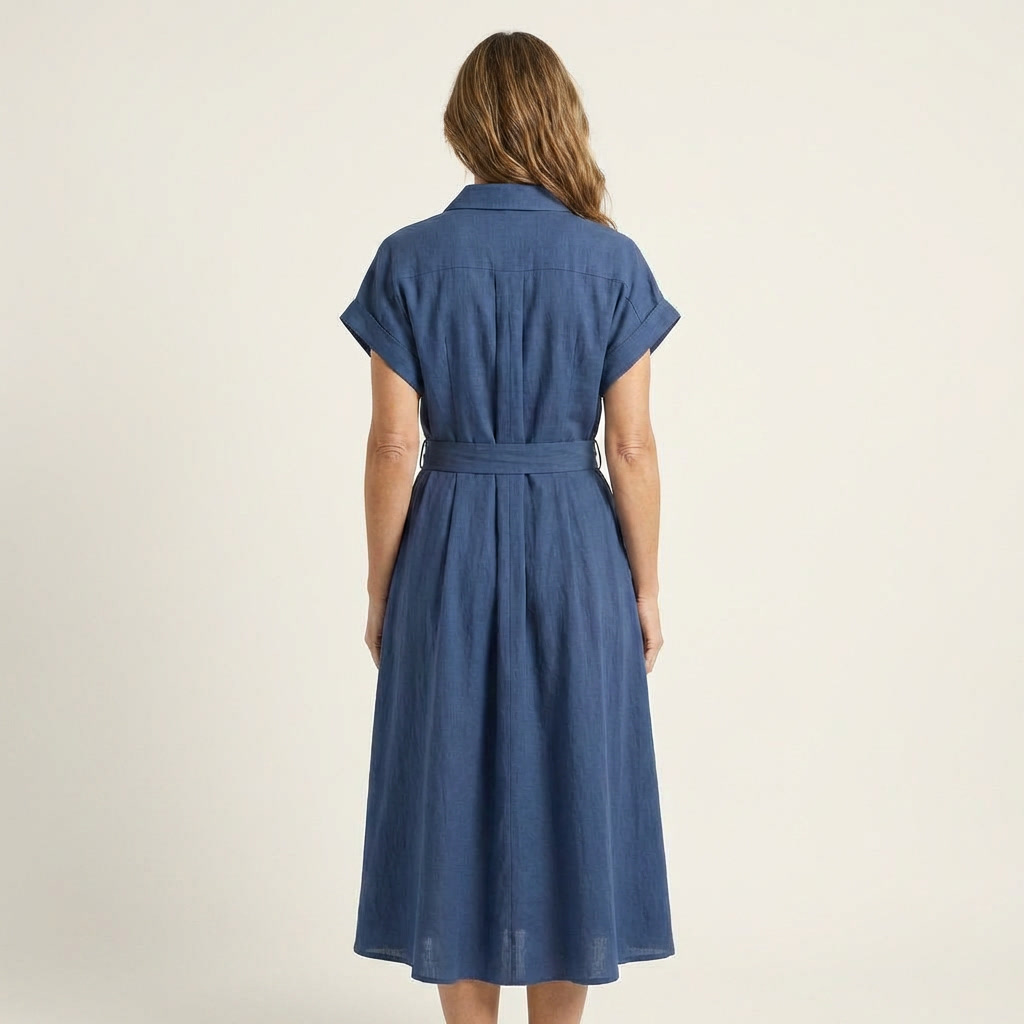 Melodía | Vestido Midi de Denim con Botones y Cinturón