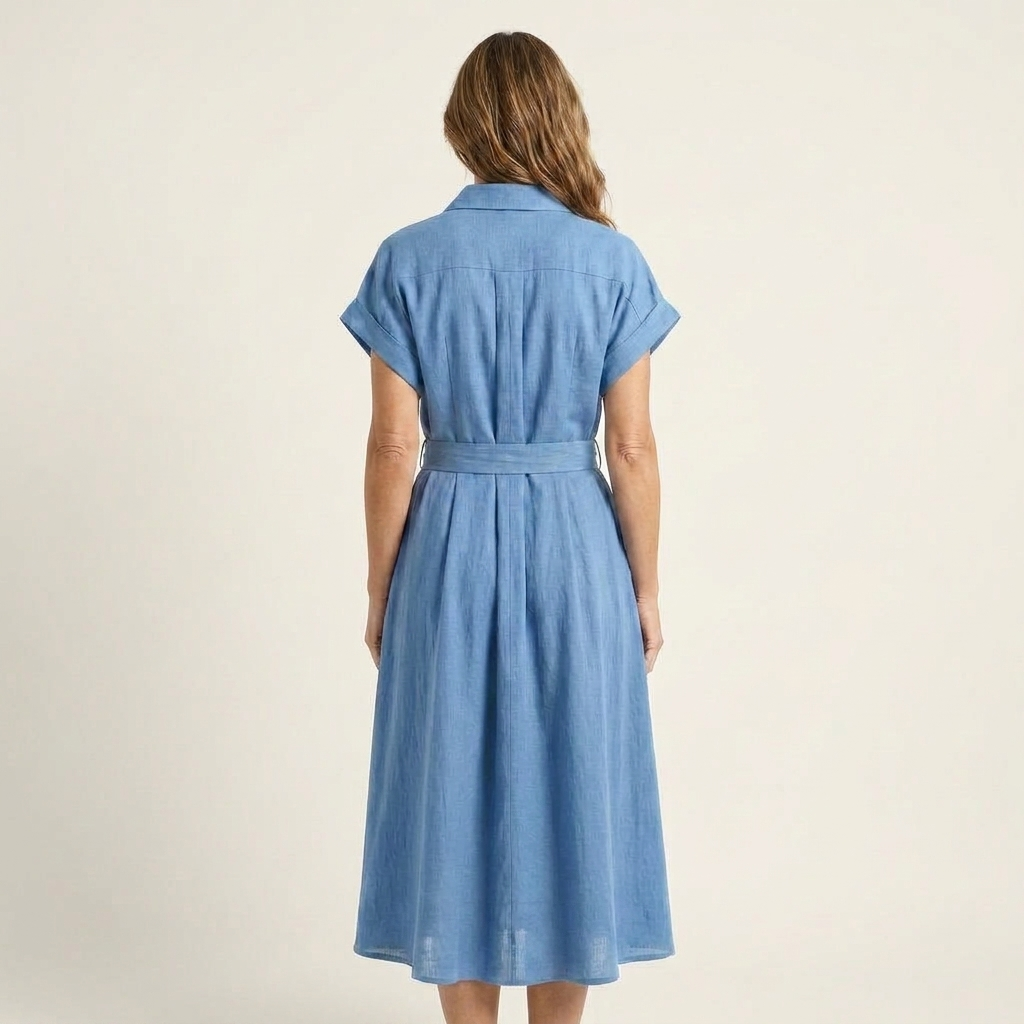 Melodía | Vestido Midi de Denim con Botones y Cinturón