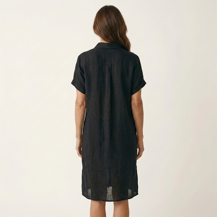 Nidalie | Vestido Químise Midi con Mangas Rizadas