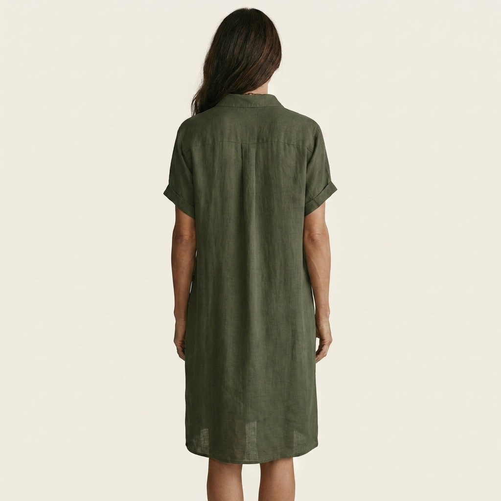 Nidalie | Vestido Químise Midi con Mangas Rizadas