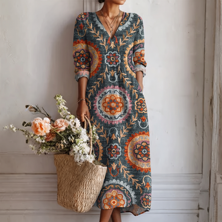 El vestido midi Elia con estampado geométrico