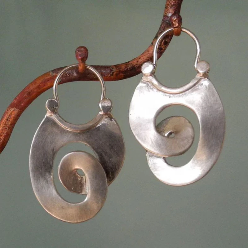 Pendientes de plata vintage ovalados irregulares
