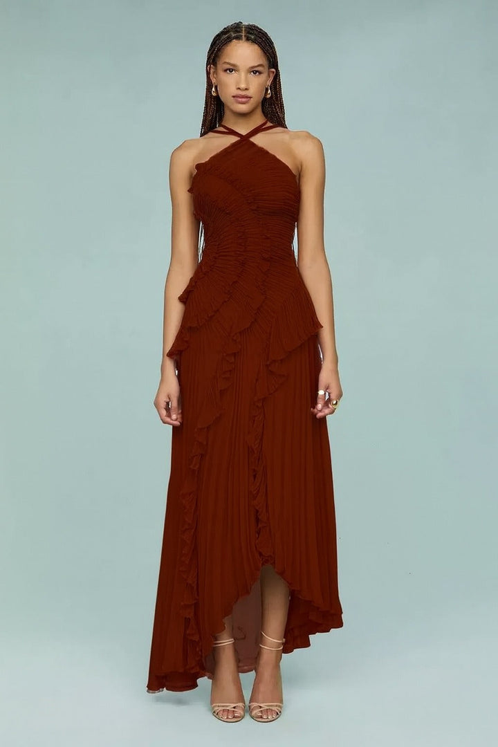 LIYANA | Vestido con volantes en espiral