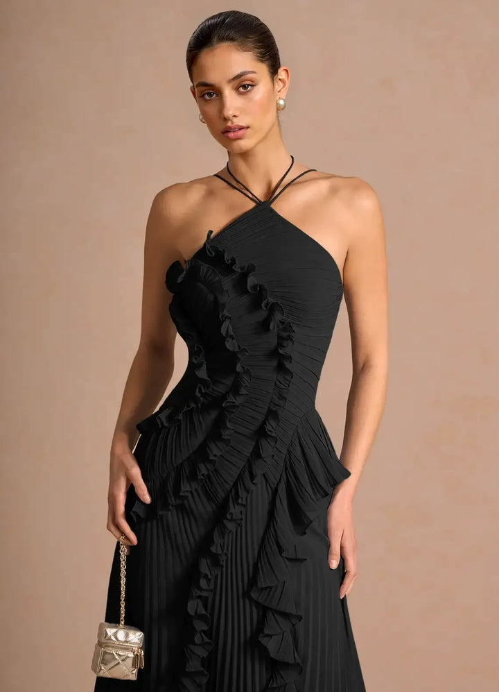 LIYANA | Vestido con volantes en espiral