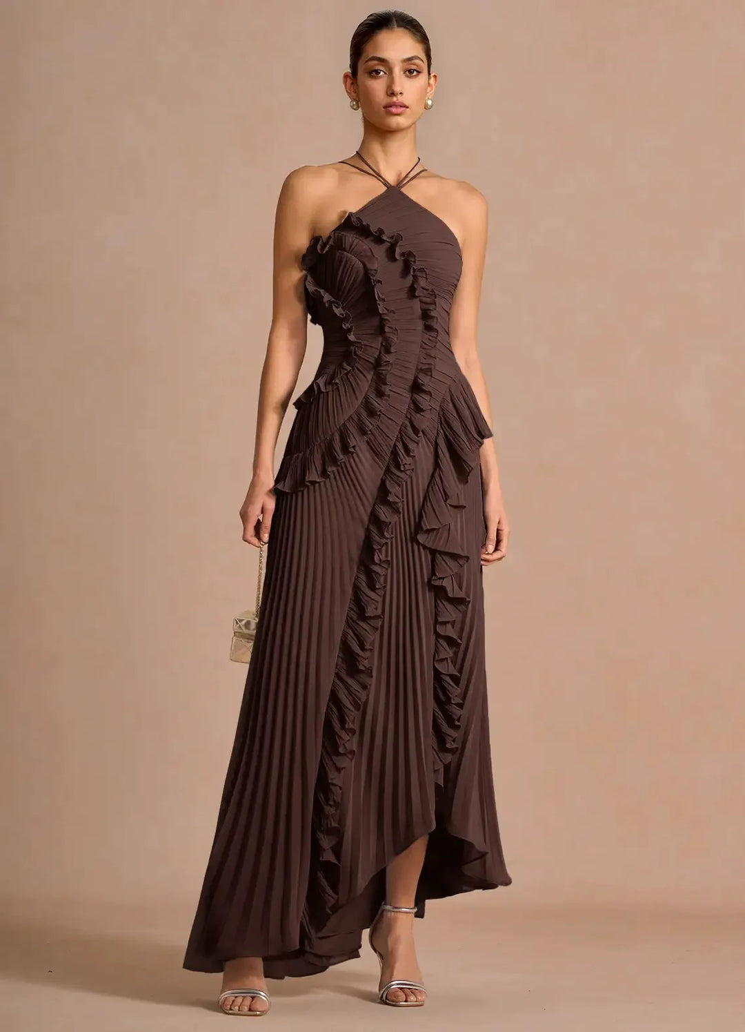 LIYANA | Vestido con volantes en espiral