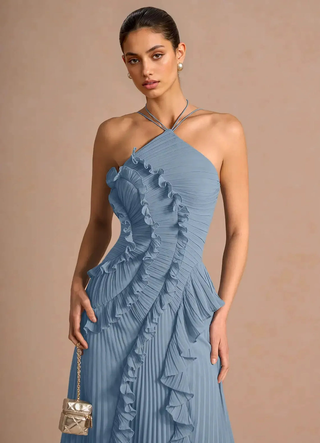 LIYANA | Vestido con volantes en espiral
