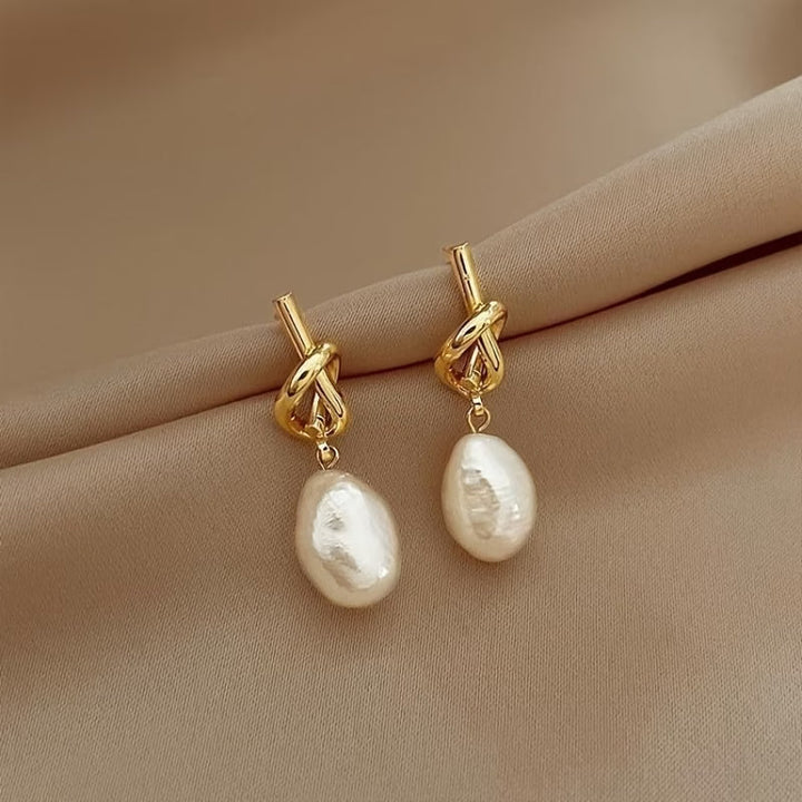 Pendientes Elegancia Perla Anudada