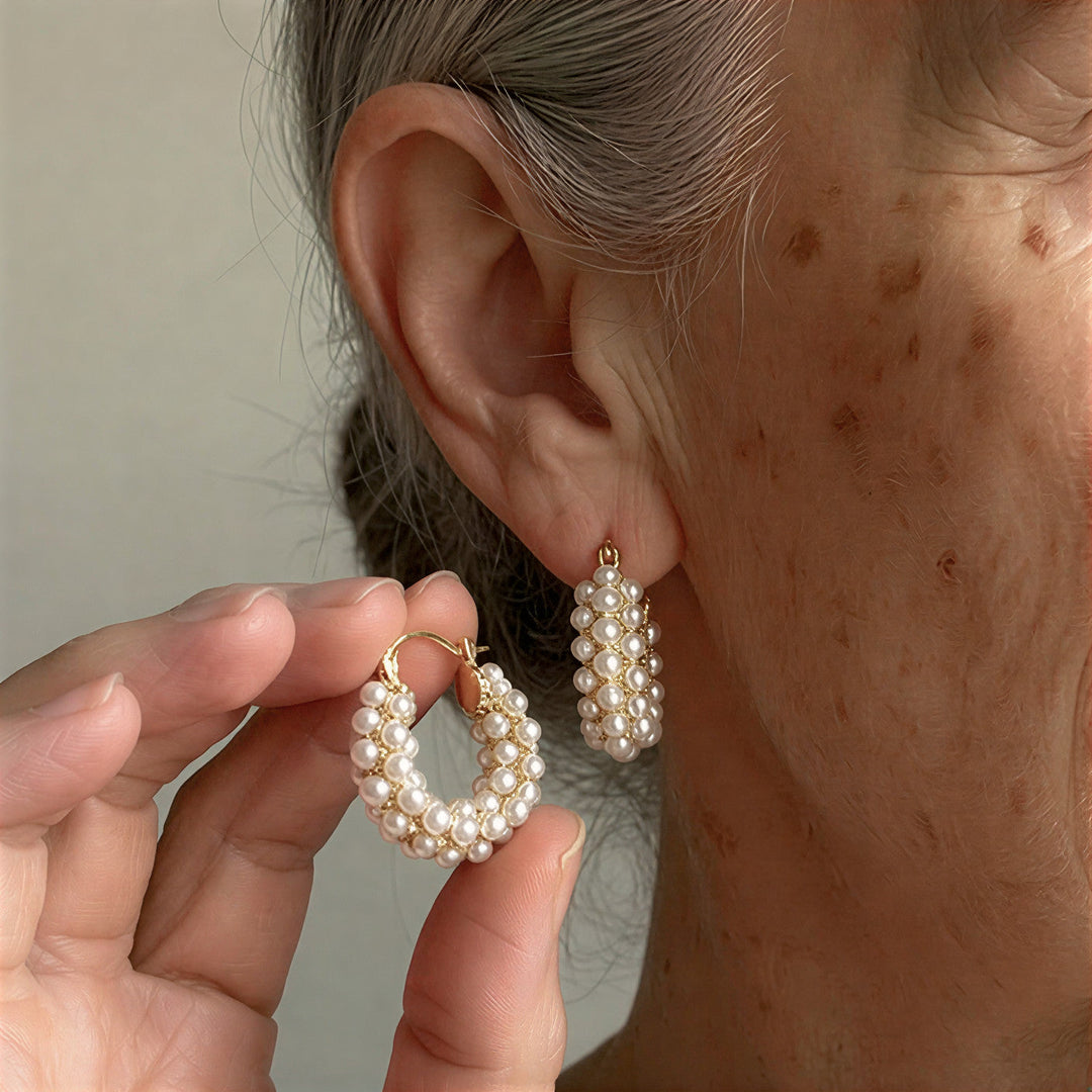 Aros de Perlas Superpuestas