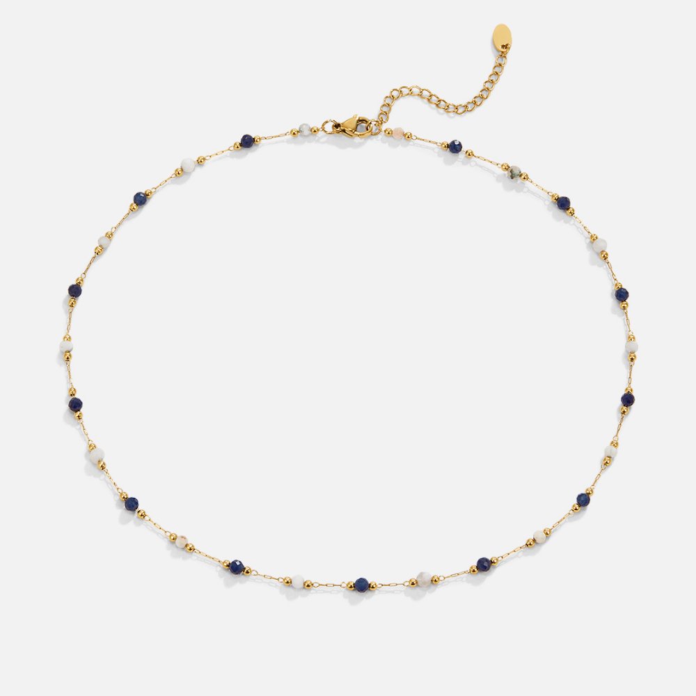Collar Lulu con Perlas de Piedra Midnight