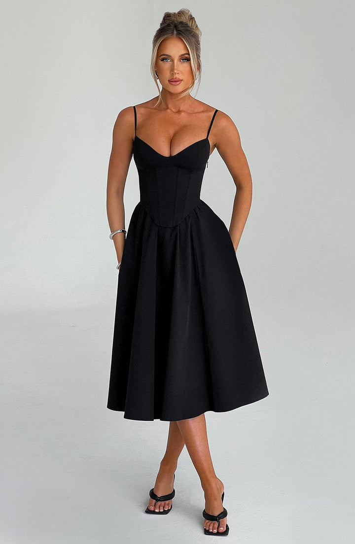 MAILEEN | Vestido Midi Elegante Estilo Corsé