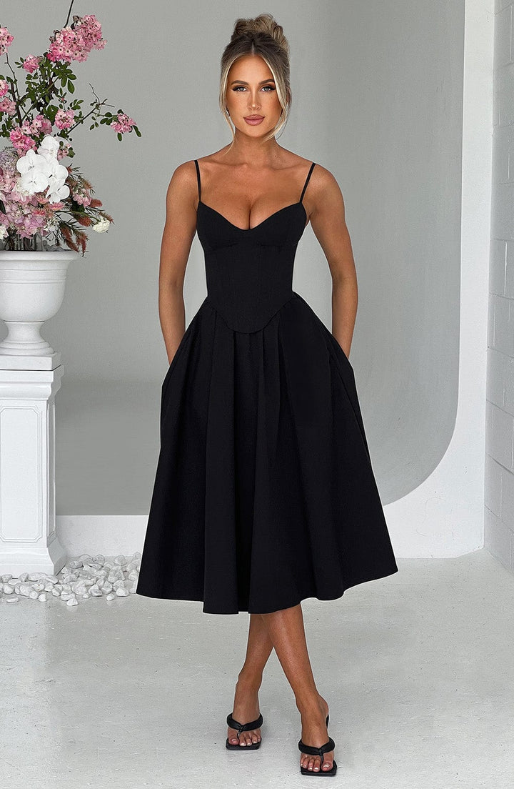 MAILEEN | Vestido Midi Elegante Estilo Corsé