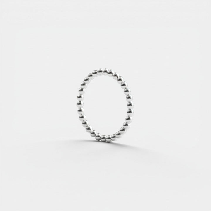 Anillo de bolas en plata esterlina 925 - Anillo apilable de bolas hechas a mano