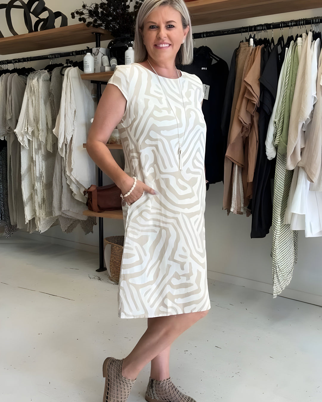 Serra™ | Vestido de verano a Rayas Safari