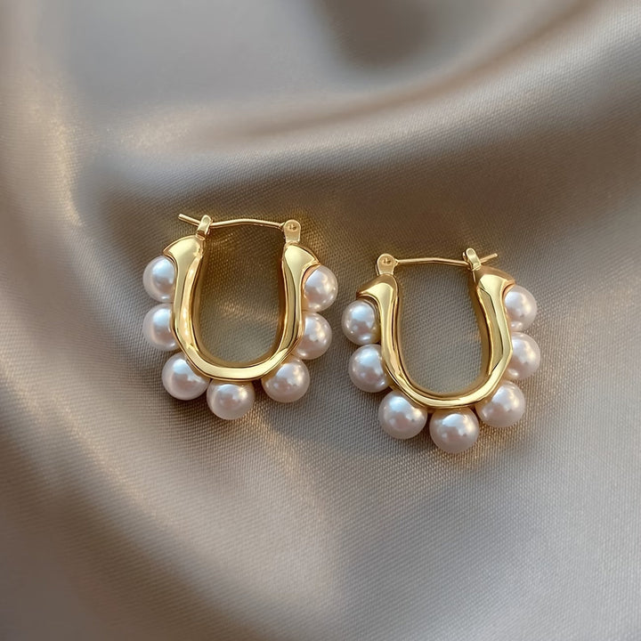 Pendientes de aro con perlas