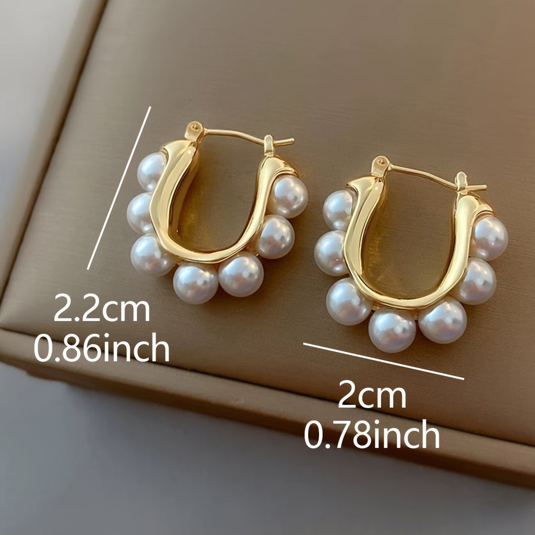 Pendientes de aro con perlas