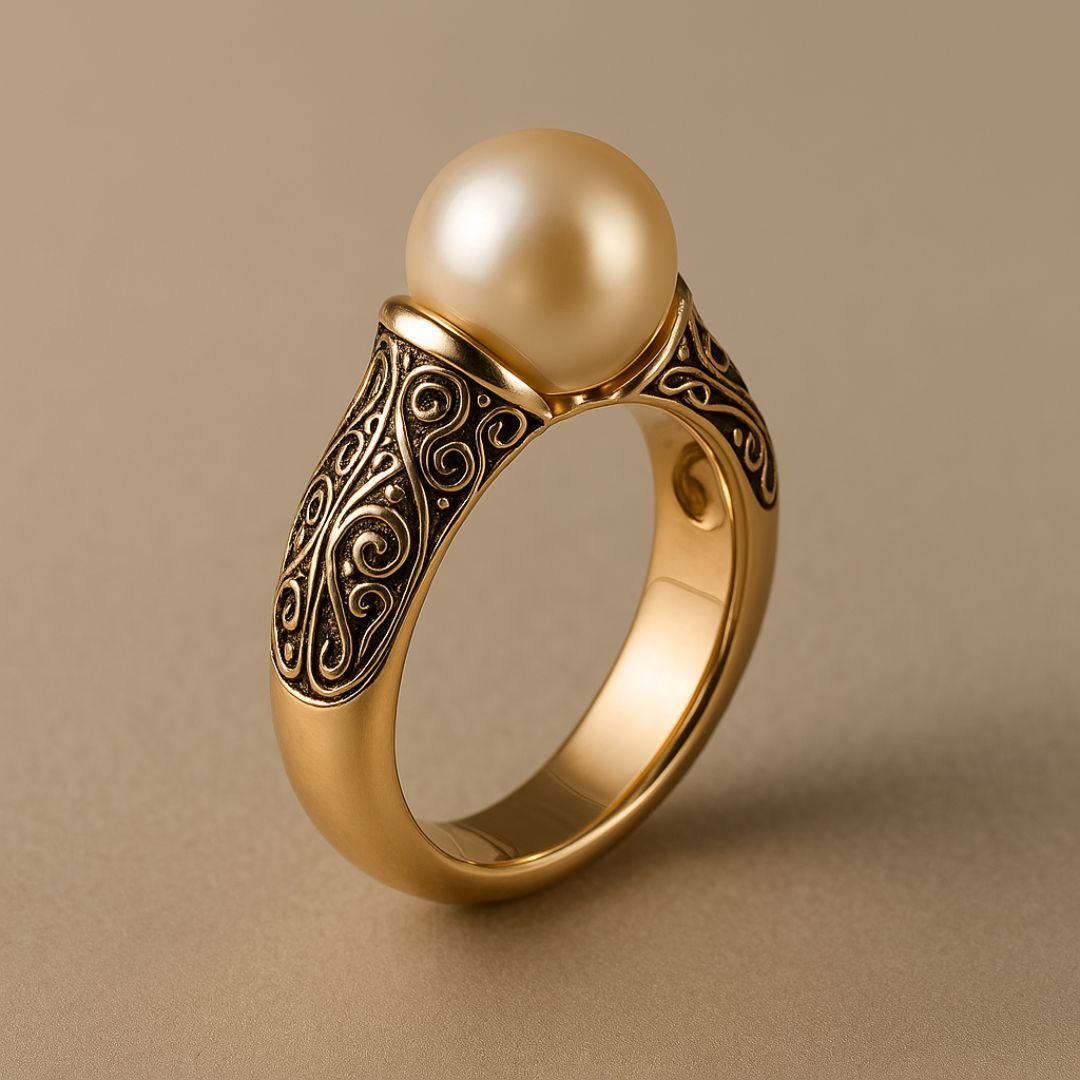 Anillo de Oro con Perla Vintage Atemporal