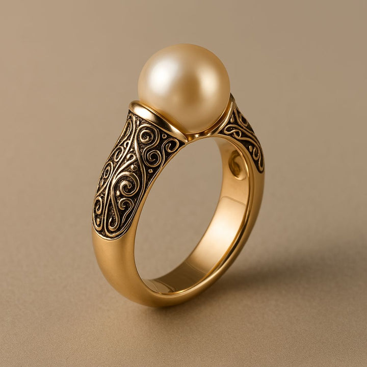 Anillo de Oro con Perla Vintage Atemporal